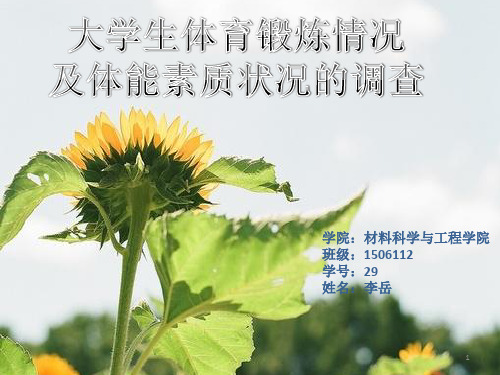 大学生体育锻炼及体质状况调研ppt课件