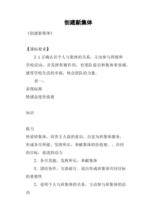 创建新集体
