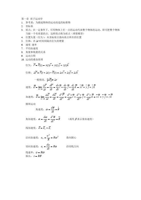 (完整版)大学物理笔记