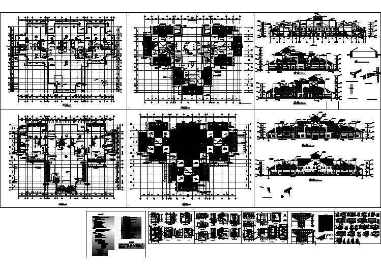 北美风情别墅建筑设计CAD施工全套图