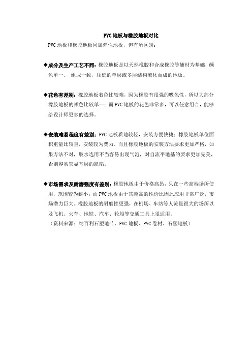 PVC地板与橡胶地板对比