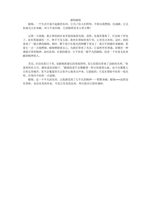 感悟蜡烛