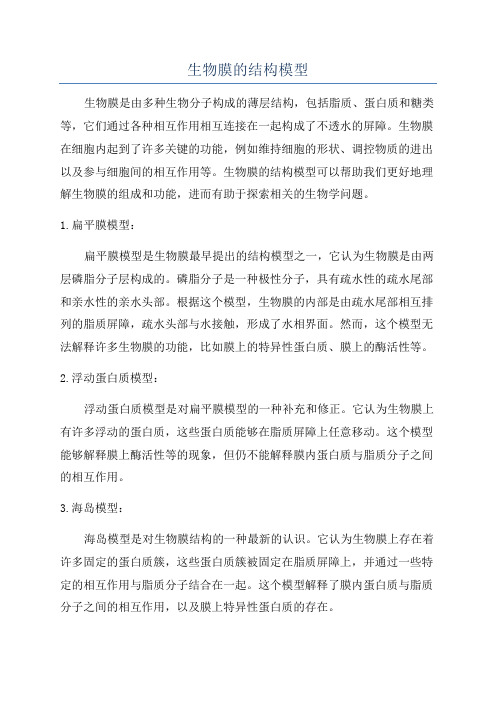 生物膜的结构模型
