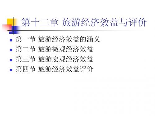 内蒙古大学 旅游经济学 讲义12