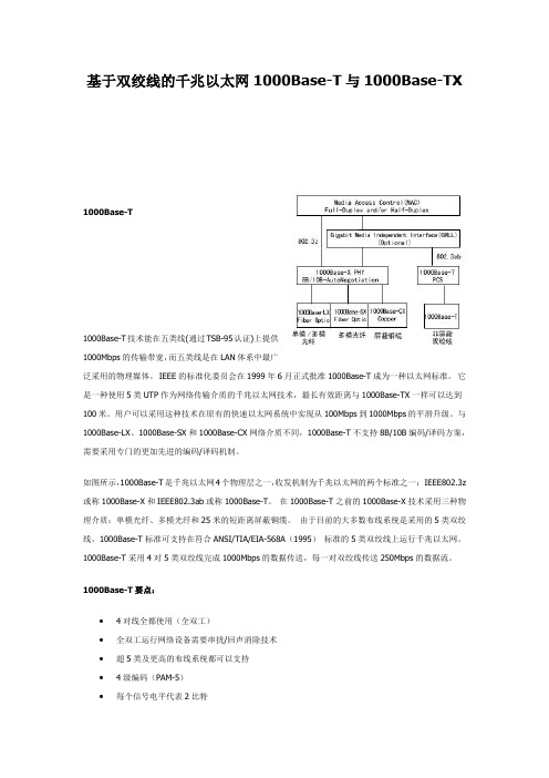 基于双绞线的千兆以太网1000Base-T与1000Base-TX