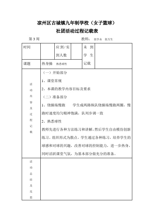 初中篮球兴趣小组活动记录表[2]