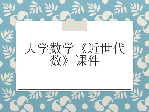 大学数学《近世代数》课件