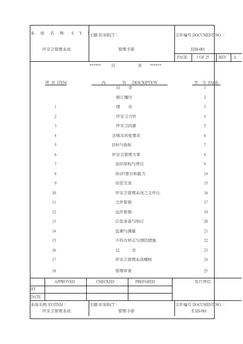 EHS精选管理手册