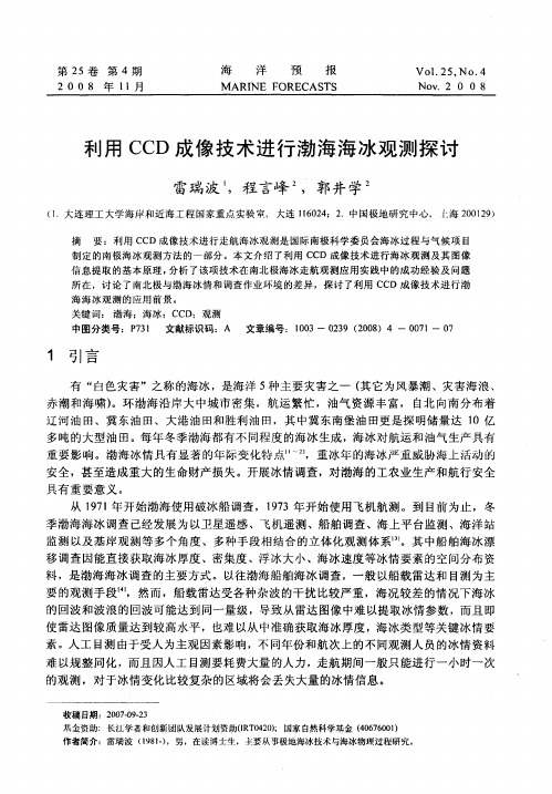 利用CCD成像技术进行渤海海冰观测探讨