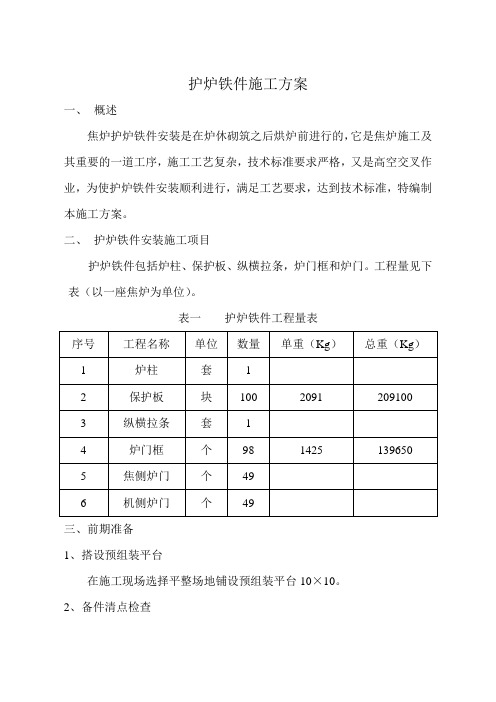 焦炉设备管道施工方案