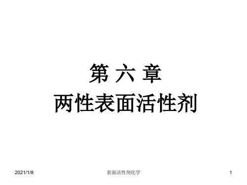 两性表面活性剂精品PPT课件