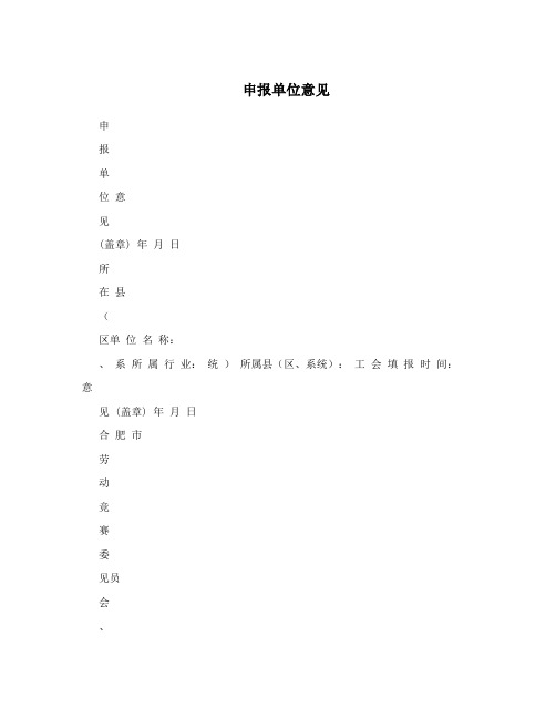 申报单位意见