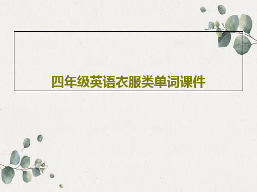 四年级英语衣服类单词课件28页PPT