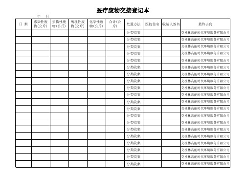 医疗废物交接登记本