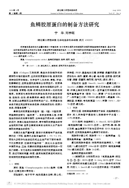 鱼鳞胶原蛋白的制备方法研究