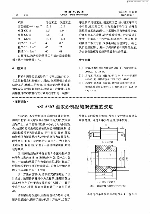 ASGA363型浆纱机经轴架装置的改进