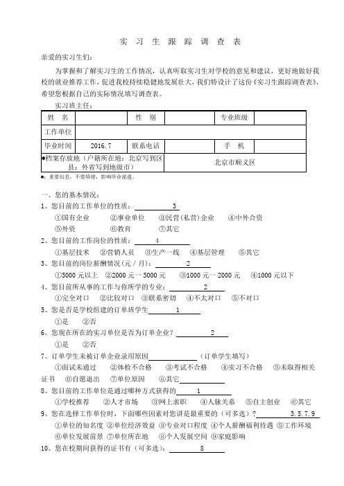 实习生跟踪调查表()