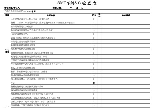 电子厂生产车间5S检查表1