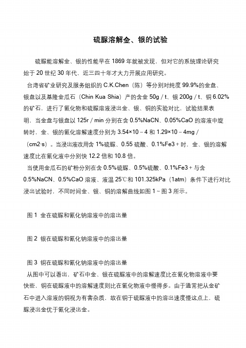 硫脲溶解金、银的试验