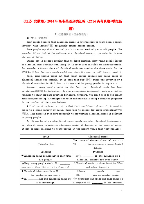高考英语分类汇编(高考真题+模拟新题)(1)9