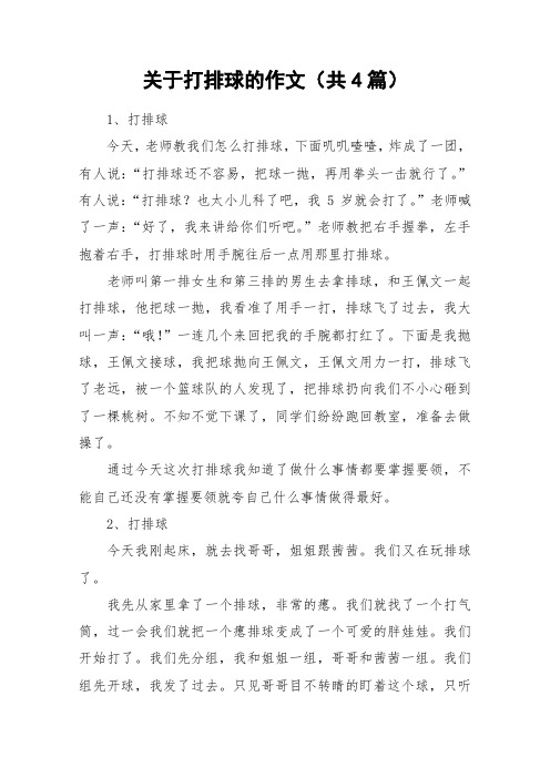关于打排球的作文(共4篇)_作文
