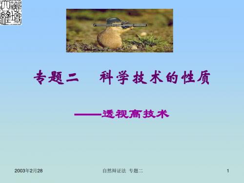 专题二科学技术的性质--透视高技术