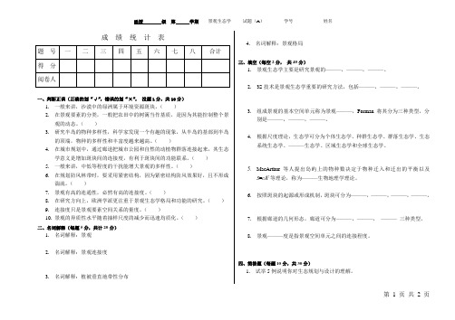 景观生态学学试题A