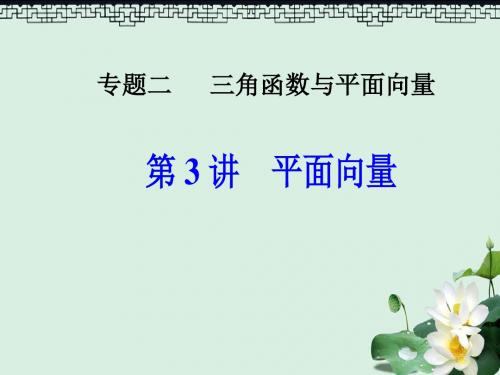 高考数学二轮复习专题二三角函数与平面向量第3讲平面向量课件文