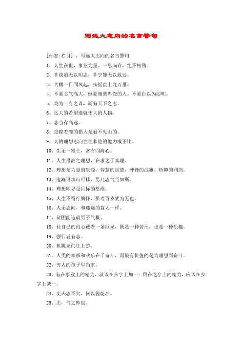 写远大志向的名言警句