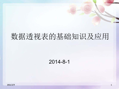 数据透视表的基础知识及应用 ppt课件