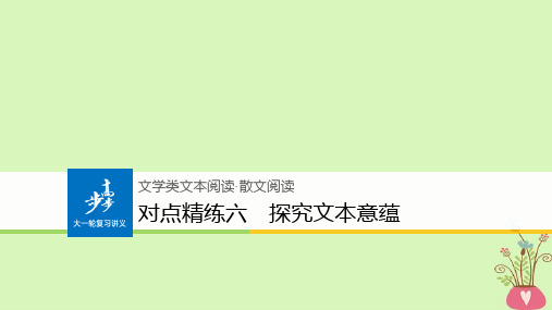 (全国版)2019版高考语文大一轮复习对点精练六探究文本意蕴课件
