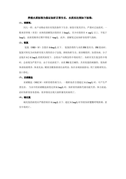 养殖水质标准