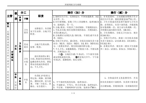 班规和操行评分细则