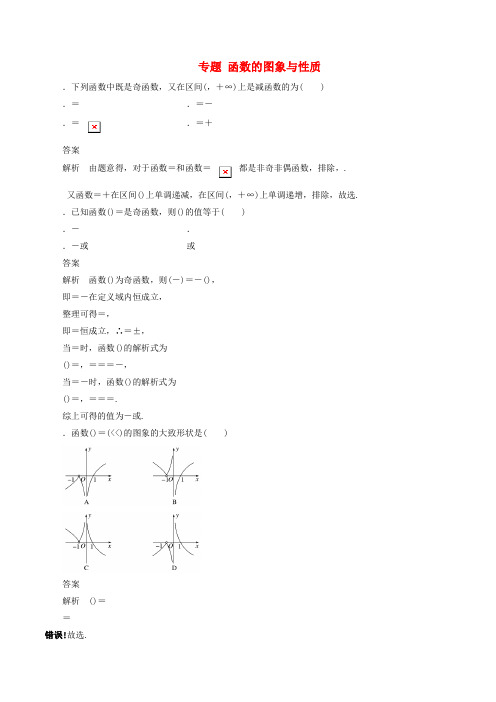 2019年高考数学考纲解读与热点难点突破专题02函数的图象与性质热点难点突破文