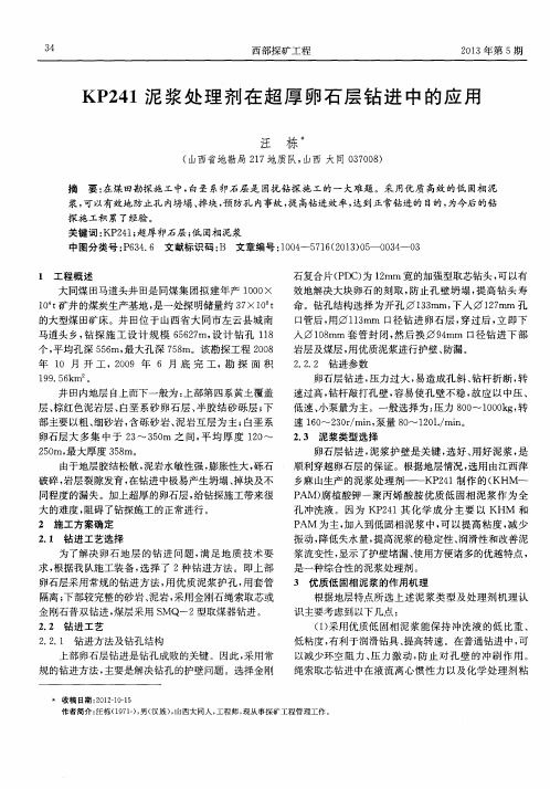 KP241泥浆处理剂在超厚卵石层钻进中的应用