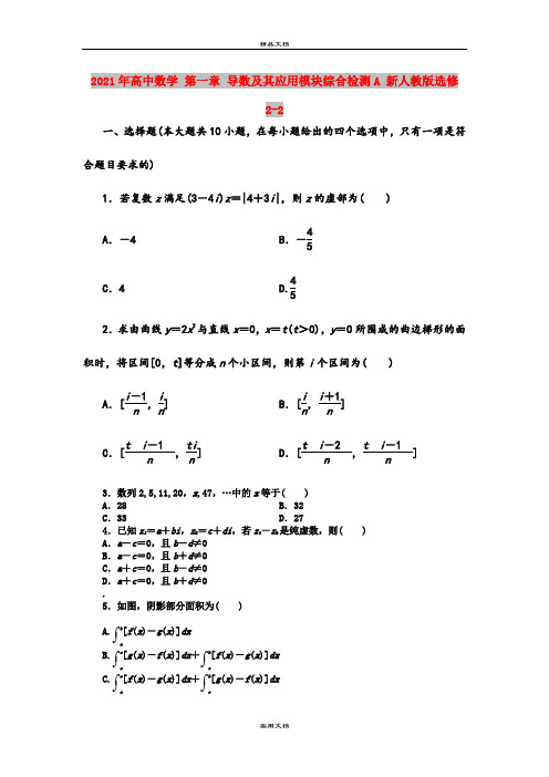 2021年高中数学 第一章 导数及其应用模块综合检测A 新人教版选修2-2