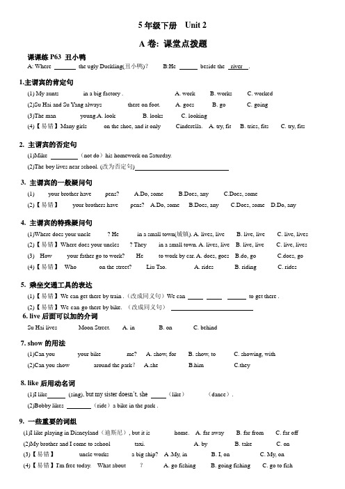 五下U2【模块五】考点精练