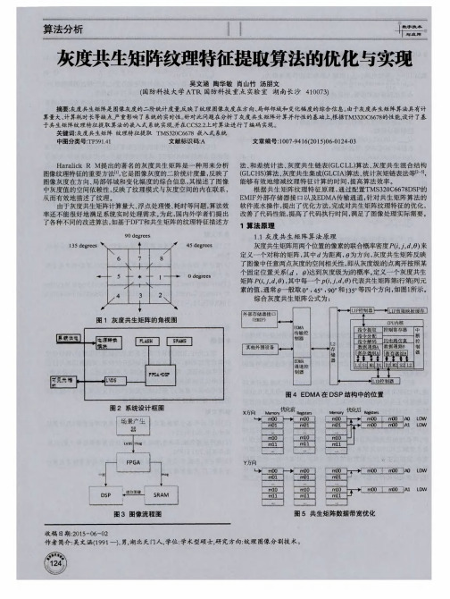 灰度共生矩阵纹理特征提取算法的优化与实现