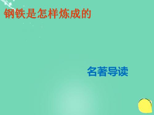广东省中考语文一轮复习-名著阅读《钢铁是怎样炼成的》课件23张PPT