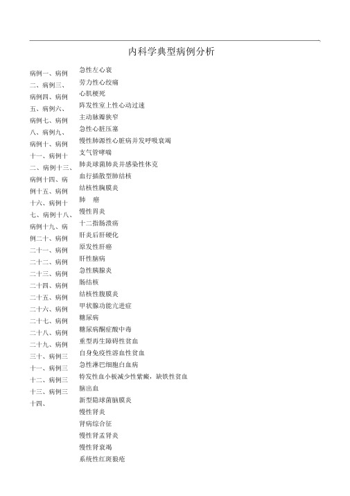 内科临床典型病例分析
