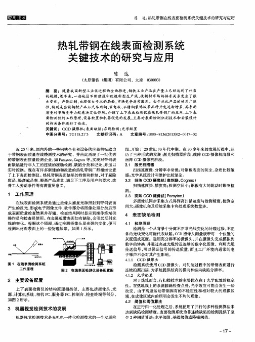 热轧带钢在线表面检测系统关键技术的研究与应用