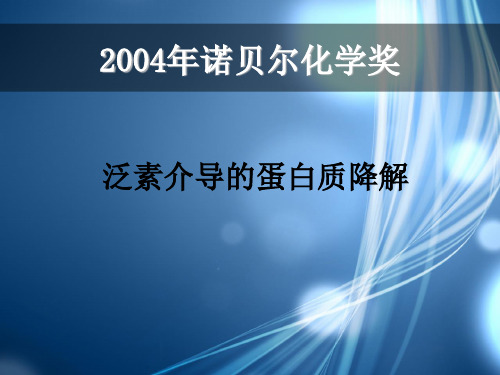 2004年诺贝尔化学奖