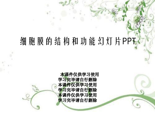细胞膜的结构和功能幻灯片PPT