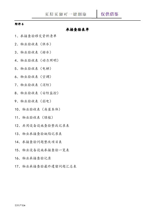 物业承接查验表格17148(学习建筑)