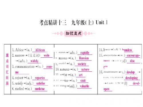 2016中考英语一轮教材系统复习：九年级上册unit1(仁爱版)