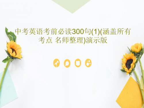 中考英语考前必读300句(1)(涵盖所有考点 名师整理)演示版共19页文档