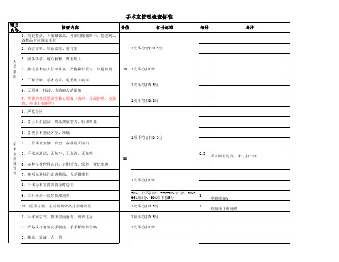 手术室考核标准