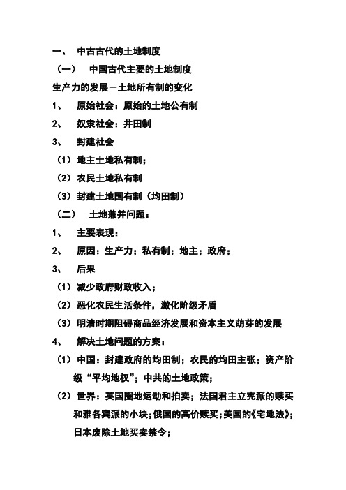 中古古代的土地制度