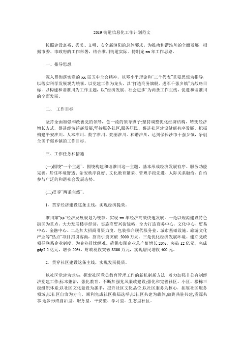 2019街道信息化工作计划范文.doc