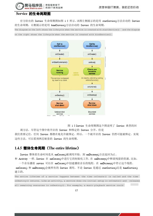 黑马程序员安卓教程：Service 的生命周期图
